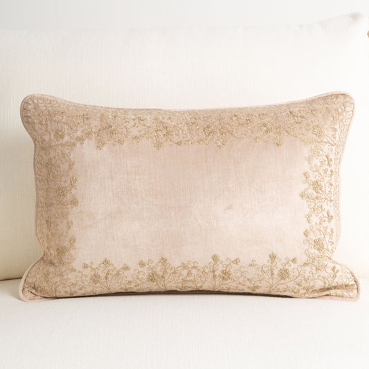 Crushed Velvet Embroidery Cushion Dusk