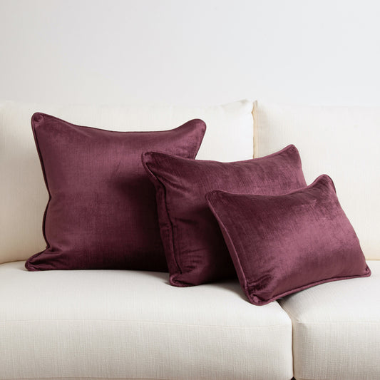 Crushed Velvet Cushion Damson