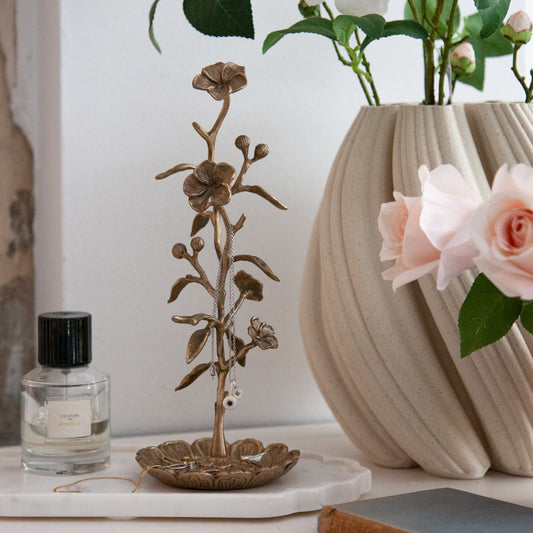 Fleur Brass Jewelry Stand