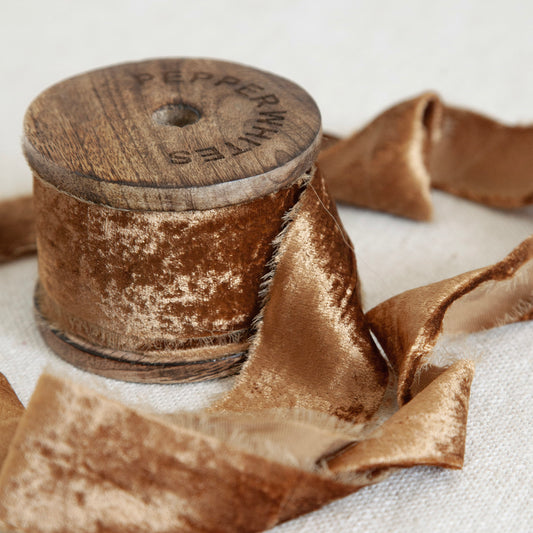 Silk Velvet Ribbon Harvest Gold